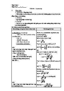 Giáo án Đại số Giải tích 11 tiết 68: Luyện tập