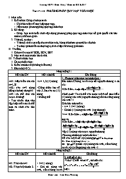 Giáo án Đại số & Giải tích khối 11 tiết 47: Phương pháp quy nạp toán học