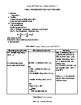 Giáo án Đại số & Giải tích khối 11 tiết 48: Phương pháp quy nạp toán học