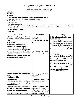 Giáo án Đại số & Giải tích khối 11 tiết 50: Dãy số