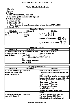 Giáo án Đại số & Giải tích khối 11 tiết 56: Cấp số nhân. Luyện tập