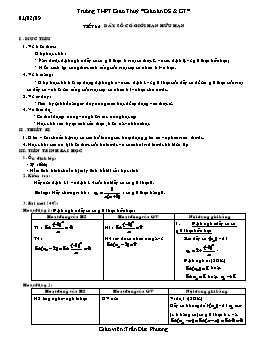 Giáo án Đại số & Giải tích khối 11 tiết 62, 63: Dãy số có giới hạn hữu hạn