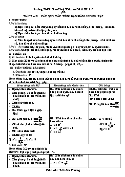 Giáo án Đại số & Giải tích khối 11 tiết 78, 79: Các quy tắc tính đạo hàm