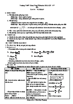 Giáo án Đại số & Giải tích khối 11 tiết 84: Vi phân