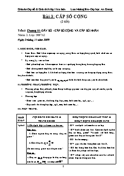 Giáo án Đại số & Giải tích lớp 11cơ bản Bài 3: Cấp số cộng (2 tiết)