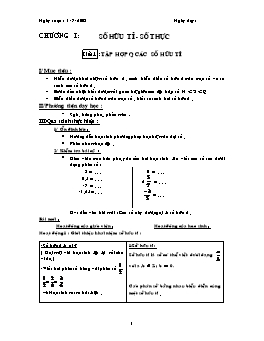 Giáo án Đại số khối 7 tiết 1: Tập hợp Q các số hữu tỉ