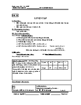 Giáo án Đại số khối 7 tiết 25: Luyện tập