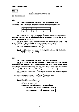 Giáo án Đại số khối 7 tiết 37: Kiểm tra chương II