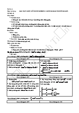 Giáo án Đại số và Giải tích 11: Bài tập một số phương trình lượng giác thường gặp