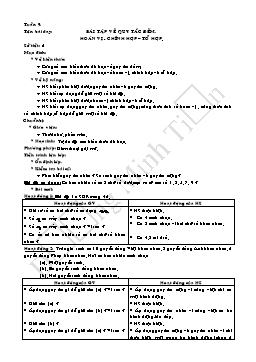 Giáo án Đại số và Giải tích 11: Bài tập về quy tắc đếm. Hoán vị - Chỉnh hợp – tổ hợp