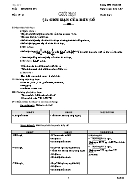 Giáo án Đại số và Giải tích 11 - Chương 4 - Bài 1: Giới hạn của dãy số