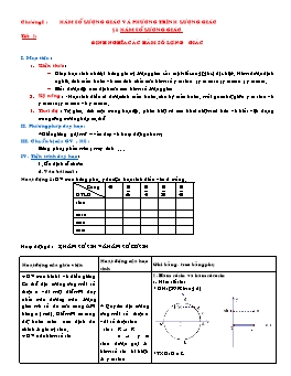 Giáo án Đại số và Giải tích 11 - Học kì 1