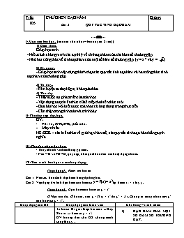 Giáo án Đại số và Giải tích 11 tiết 105: Quy tắc tính đạo hàm