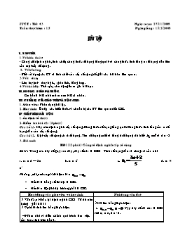 Giáo án Đại số và Giải tích 11 tiết 43: Bài tập