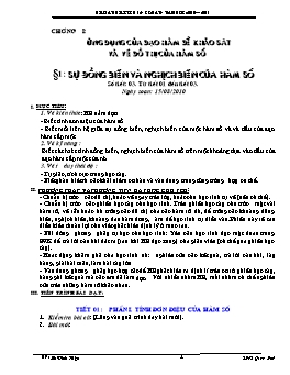 Giáo án Giải tích 12 - Cơ bản - THPT Quan Hoá