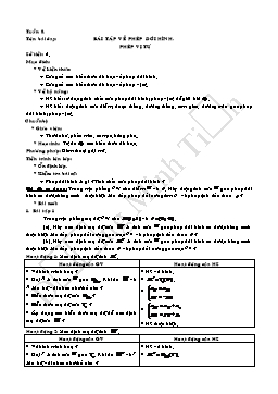 Giáo án Hình học 11: Bài tập về phép dời hình. Phép vị tự