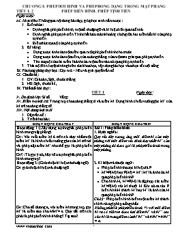 Giáo án Hình học 11 CB - Chương I: Phép dời hình và phép đồng dạng trong mặt phẳng