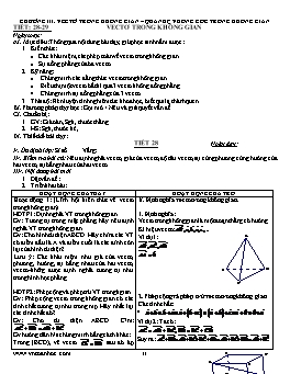 Giáo án Hình học 11 CB - Chương III: Vectơ trong không gian – quan hệ vuông góc trong không gian