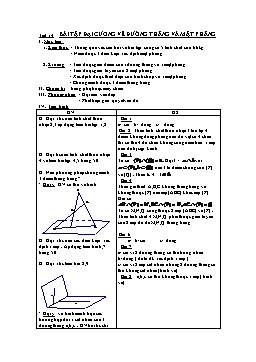 Giáo án Hình học 11 tiết 14: Bài tập đại cương về đường thẳng và mặt phẳng
