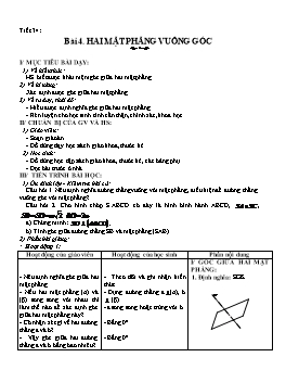 Giáo án Hình học 11 Tiết 34 Bài 4: Hai mặt phẳng vuông góc
