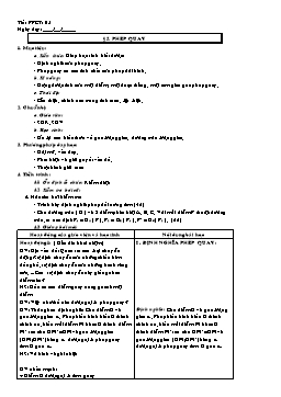 Giáo án Hình học 11 tiết 5: Phép quay