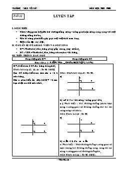 Giáo án Hình học 7 tiết 11 đến 25 - Trường THCS Võ Đắt