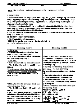 Giáo án Hình học 8 - Tuần 27 - Trường THCS Trương Vĩnh Ký