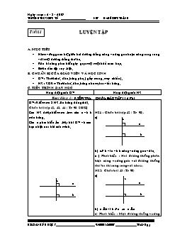 Giáo án Hình học khối 7 tiết 11: Luyện tập