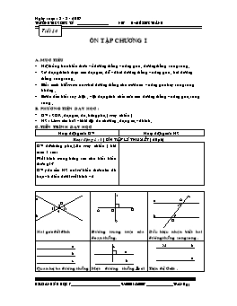 Giáo án Hình học khối 7 tiết 14: Ôn tập chương I