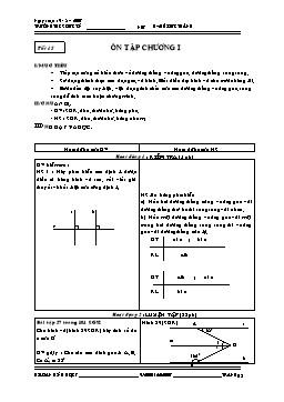 Giáo án Hình học khối 7 tiết 15: Ôn tập chương I