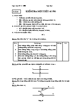 Giáo án Hình học khối 7 tiết 16: Kiểm tra một tiết