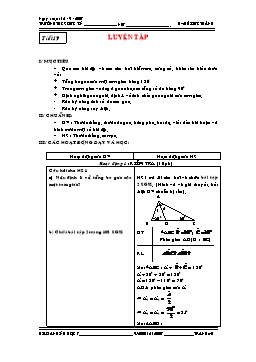 Giáo án Hình học khối 7 tiết 19: Luyện tập