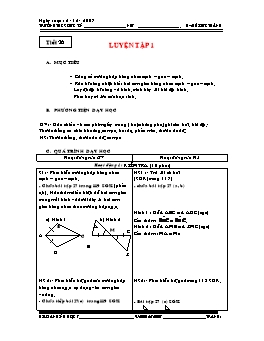 Giáo án Hình học khối 7 tiết 26: Luyện tập 1