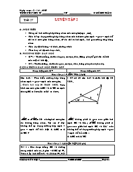 Giáo án Hình học khối 7 tiết 27: Luyện tập 2