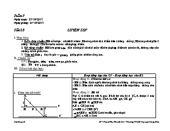 Giáo án Hình học khối 8 tiết 18: Luyện tập