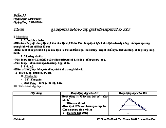 Giáo án Hình học khối 8 tiết 38: Định lí đảo và hệ quả của định lí Ta-Lét