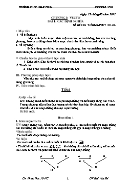 Giáo án Hình học lớp 10 nâng cao - Cả năm