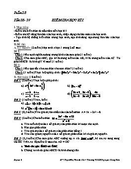 Giáo án môn Đại số 8 tiết 38, 39: Kiểm tra học kì I