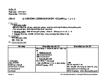 Giáo án môn Đại số 8 tiết 43: Phương trình đưa được về dạng ax + b = 0