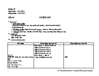 Giáo án môn Đại số 8 tiết 44: Luyện tập