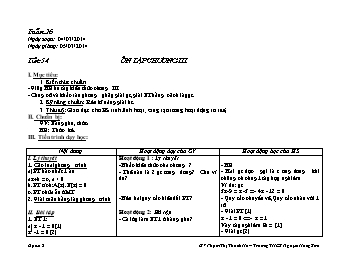 Giáo án môn Đại số 8 tiết 54: Ôn tập chương III