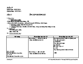 Giáo án môn Đại số 8 tiết 55: Ôn tập chương III