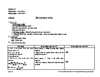 Giáo án môn Đại số 8 tiết 66: Ôn tập học kỳ II