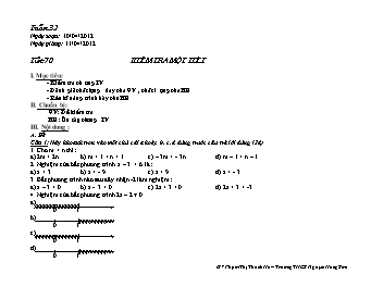 Giáo án môn Đại số 8 tiết 70: Kiểm tra một tiết
