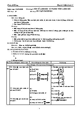 Giáo án môn Đại số & Giải tích 11 tiết 19: Ôn tập chương I