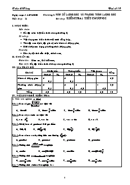 Giáo án môn Đại số & Giải tích 11 tiết 21: Kiểm tra 1 tiết chương I