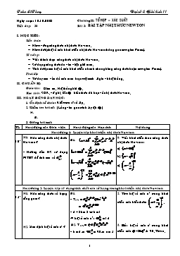 Giáo án môn Đại số & Giải tích 11 tiết 30: Bài tập nhị thức newton