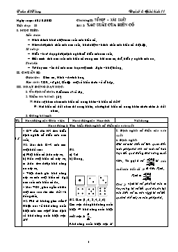 Giáo án môn Đại số & Giải tích 11 tiết 33: Xác suất của biến cố