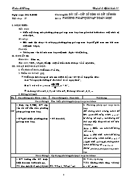 Giáo án môn Đại số & Giải tích 11 tiết 37: Phương pháp qui nạp toán học