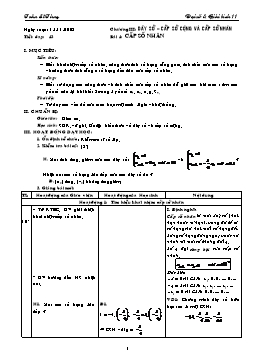 Giáo án môn Đại số & Giải tích 11 tiết 43: Cấp số nhân